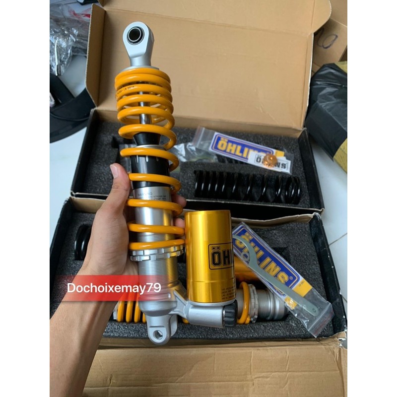 Phuộc Ohlins 2 lò xo hàng 1:1 gắn Vario, Click tặng kèm núm CNC