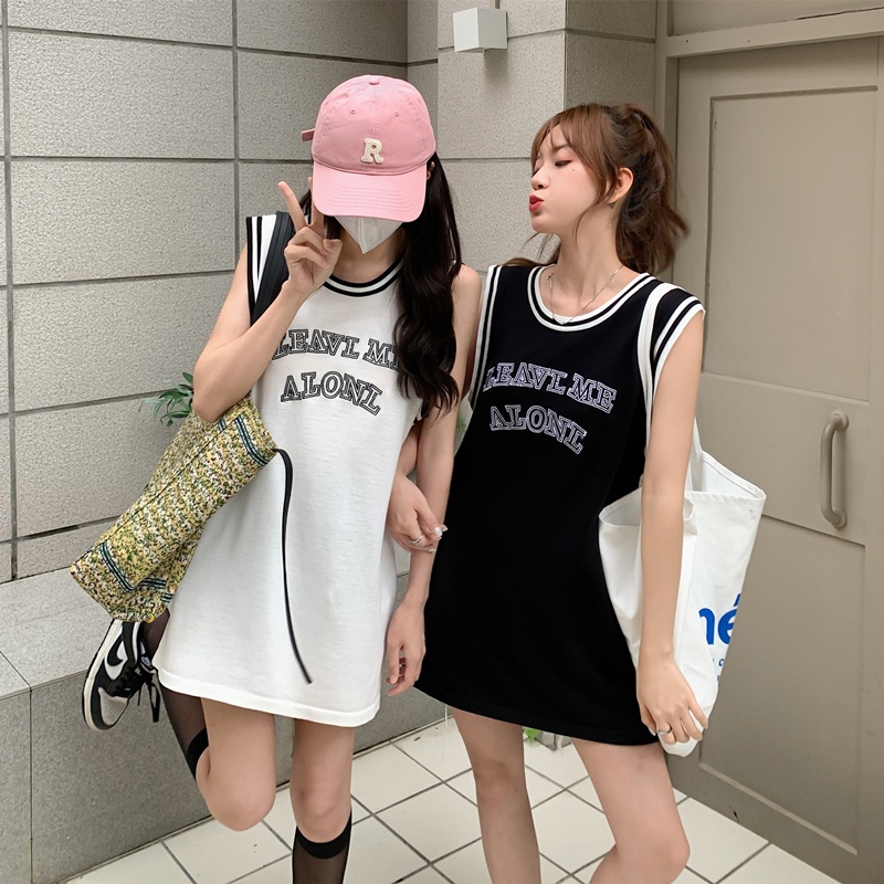 622195#Áo Thể Thao Không Tay Dáng Rộng In Chữ Thời Trang Mùa Hè Dành Cho Nữ