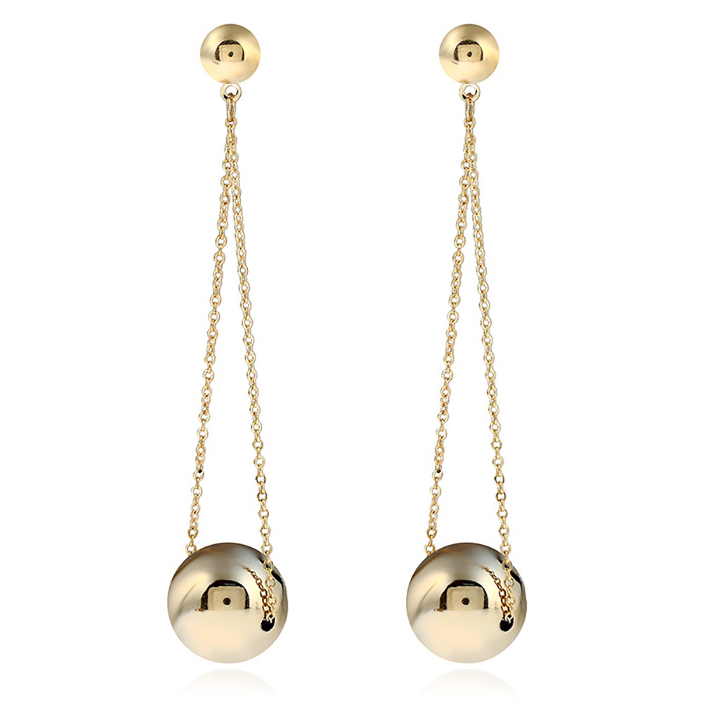 Đôi bông tai dáng rơi họa tiết hình tròn kiểu dáng thời trang cho nữ