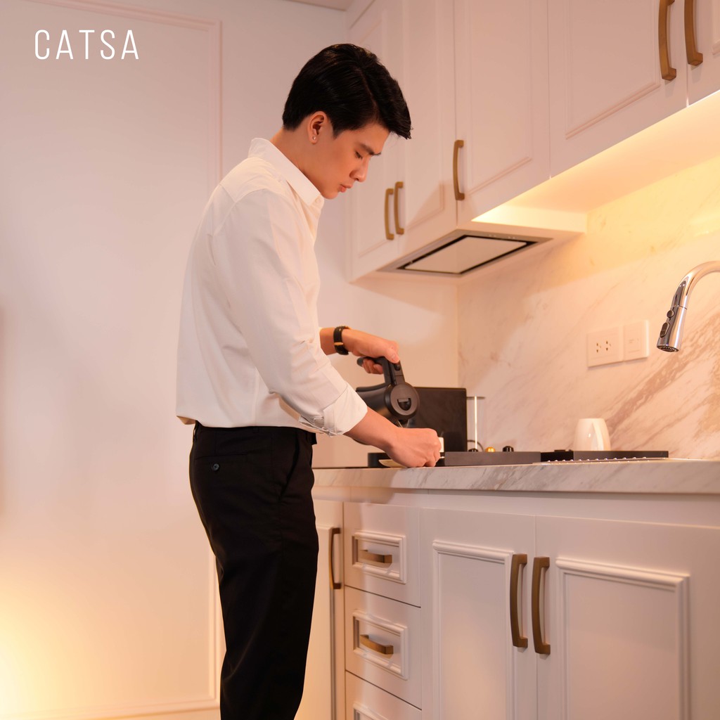 Áo sơ mi trắng tay dài CATSA , shirt slimfit ôm nhẹ, lên form chuẩn lịch lãm ASC287