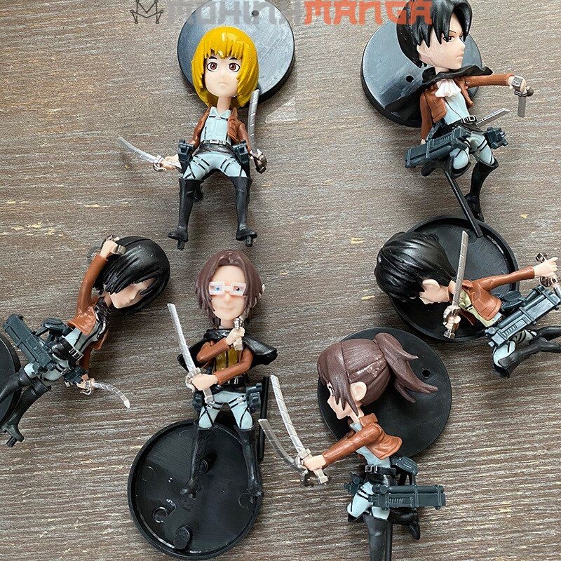 Mô hình chibi 6 nhân vật Attack on titan Đại chiến titan Levi Jean Historia Annie Sasha Armin Erwin Eren Yeager Mikasa