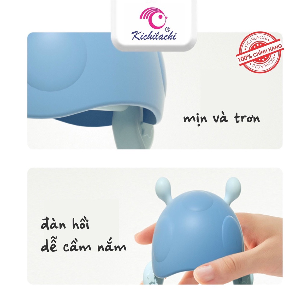 Gặm nướu cho bé silicon hình nấm Kichilachi kèm hộp đựng an toàn, vệ sinh