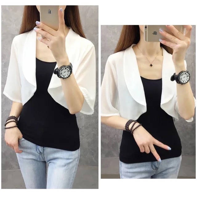 Áo Choàng Chiffon Ngắn Tay Chống Nắng Thiết Kế Mới Thời Trang Mùa Hè