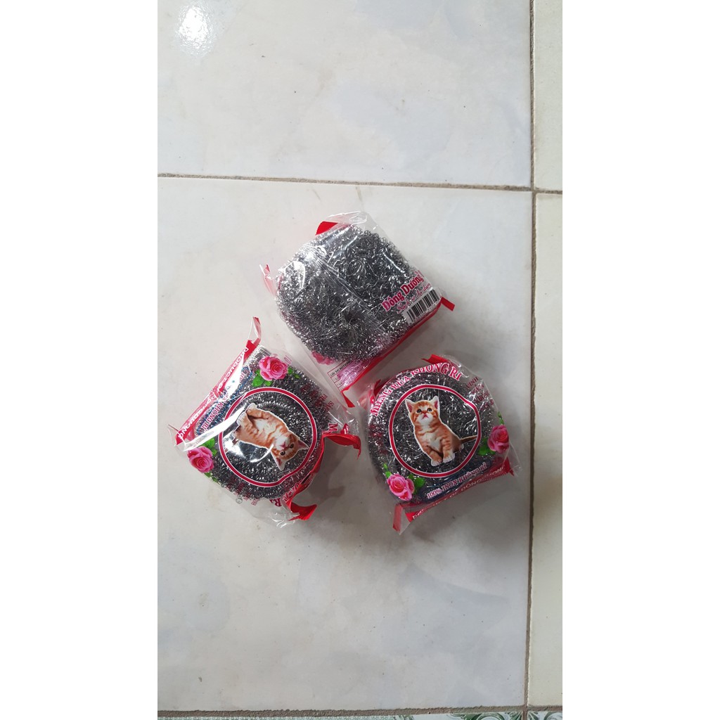 {Sỉ} Combo 3 miếng cọ xoong con mèo dày đẹp