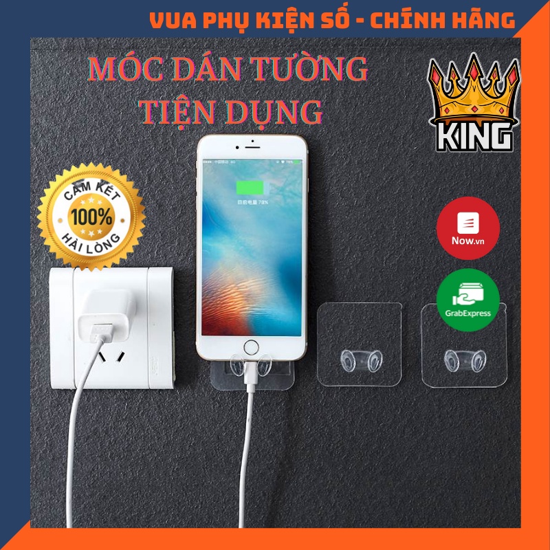 Móc dán tường treo củ sạc - cáp sạc - tai nghe và các vận dụng gia đình