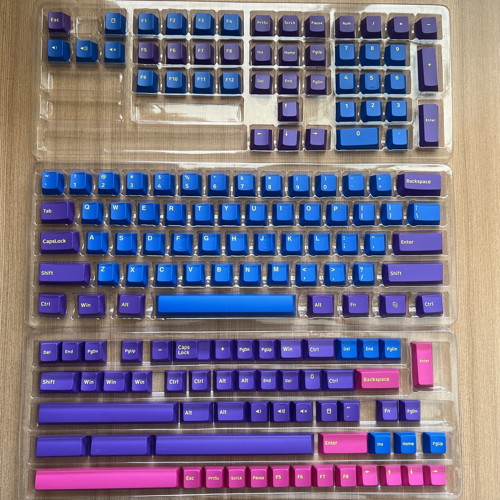 Set Keycap PBT Doubleshot Wavez, Iris nút bàn phím cơ phù hợp nhiều layout