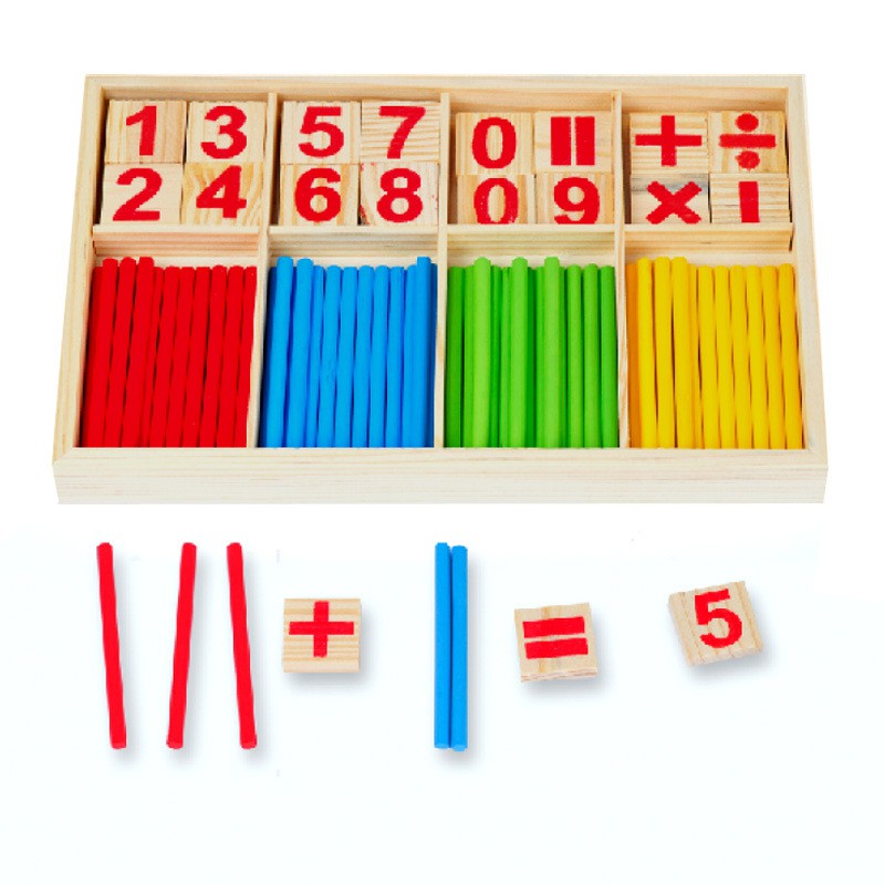 Đồ chơi học toán Bảng que tính gỗ gồm que tính và số