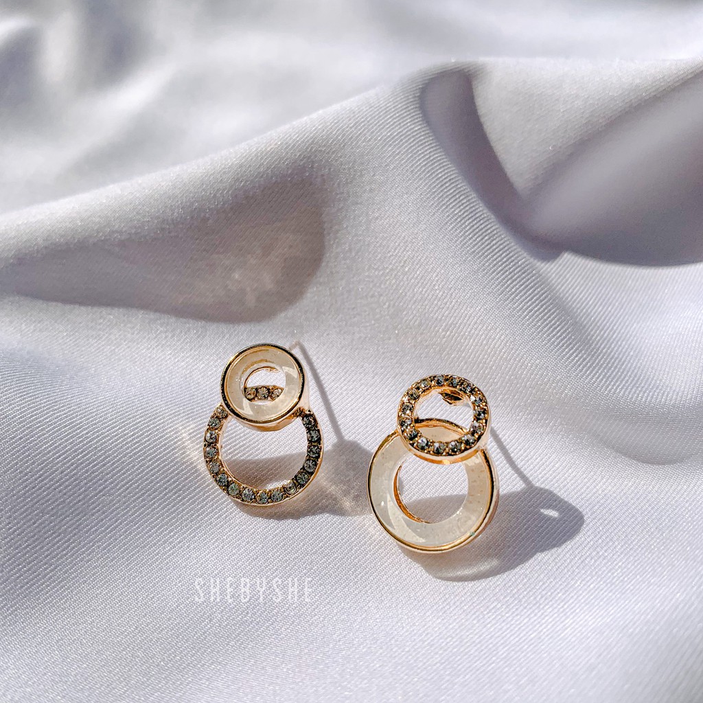 Bông tai nữ mạ vàng đính đá SHEBYSHE - K23.2