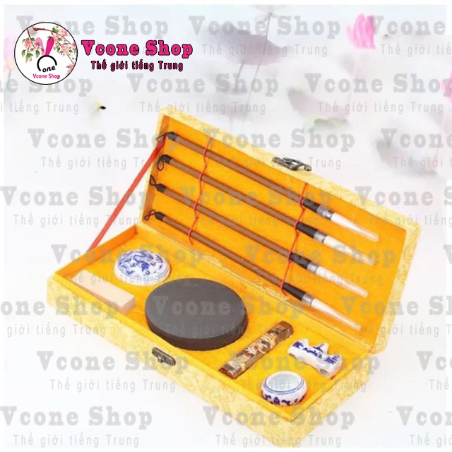 Bộ văn phòng tứ bảo tập viết thư pháp bộ luyện tiếng Trung dụng cụ học tập trưng bày quà tặng
