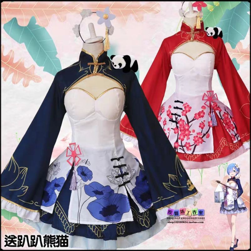 Set trang phục cosplay hoá trang ram rem new year re zero