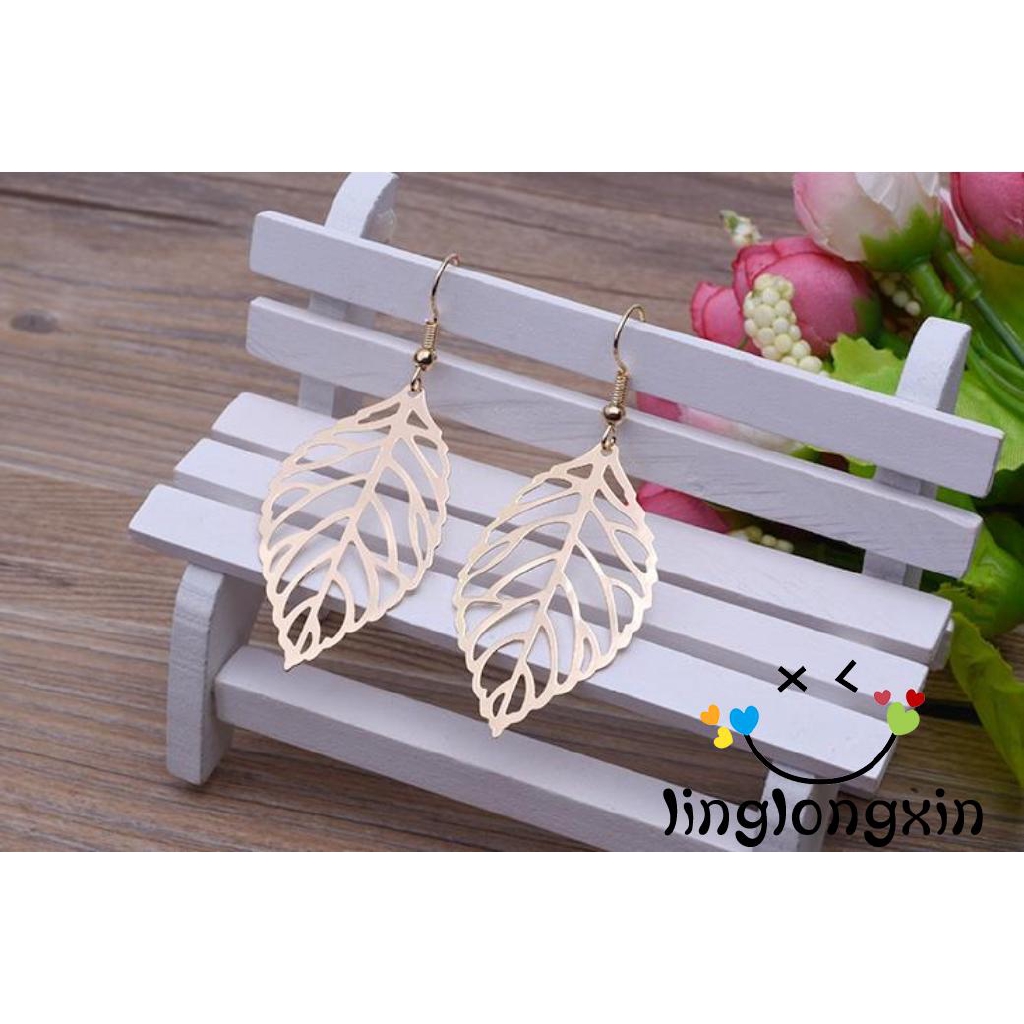 Khuyên Tai Kim Loại Hình Chiếc Lá Thời Trang Cho Nữ 1-8 Tuổi