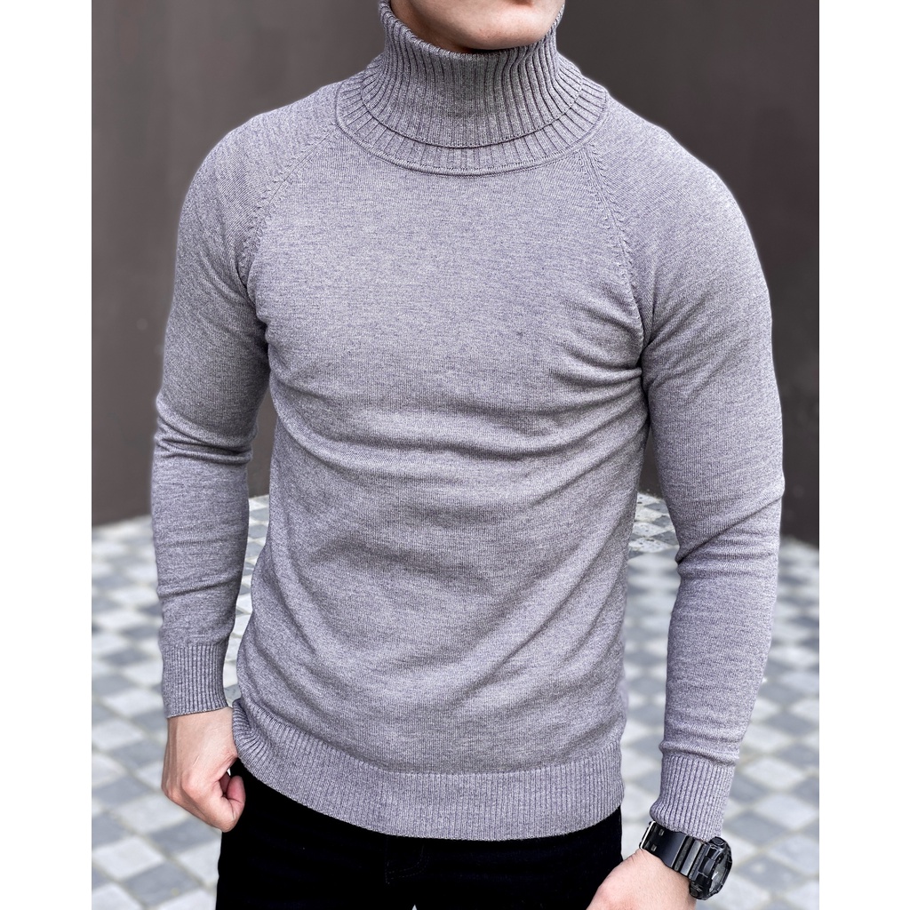 Áo Len cổ cao sợi len bản nhỏ form slimfit, tôn dáng người mặc