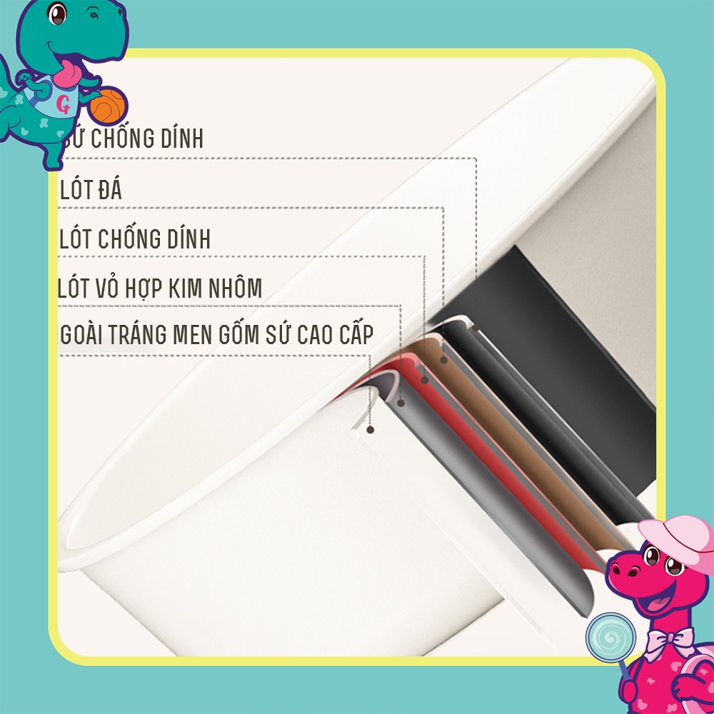Bộ nồi đá kèm tay cầm và xửng kimscook 4 màu