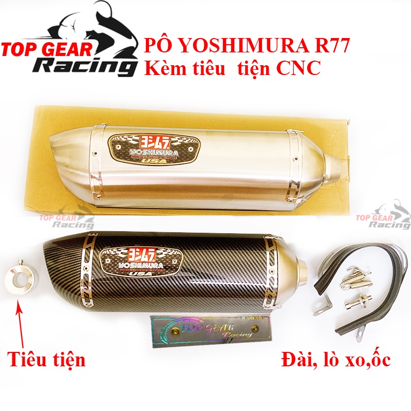 Pô R77 Yoshimura Cacbon Có Tiêu Tiện Đủ Phụ Kiện