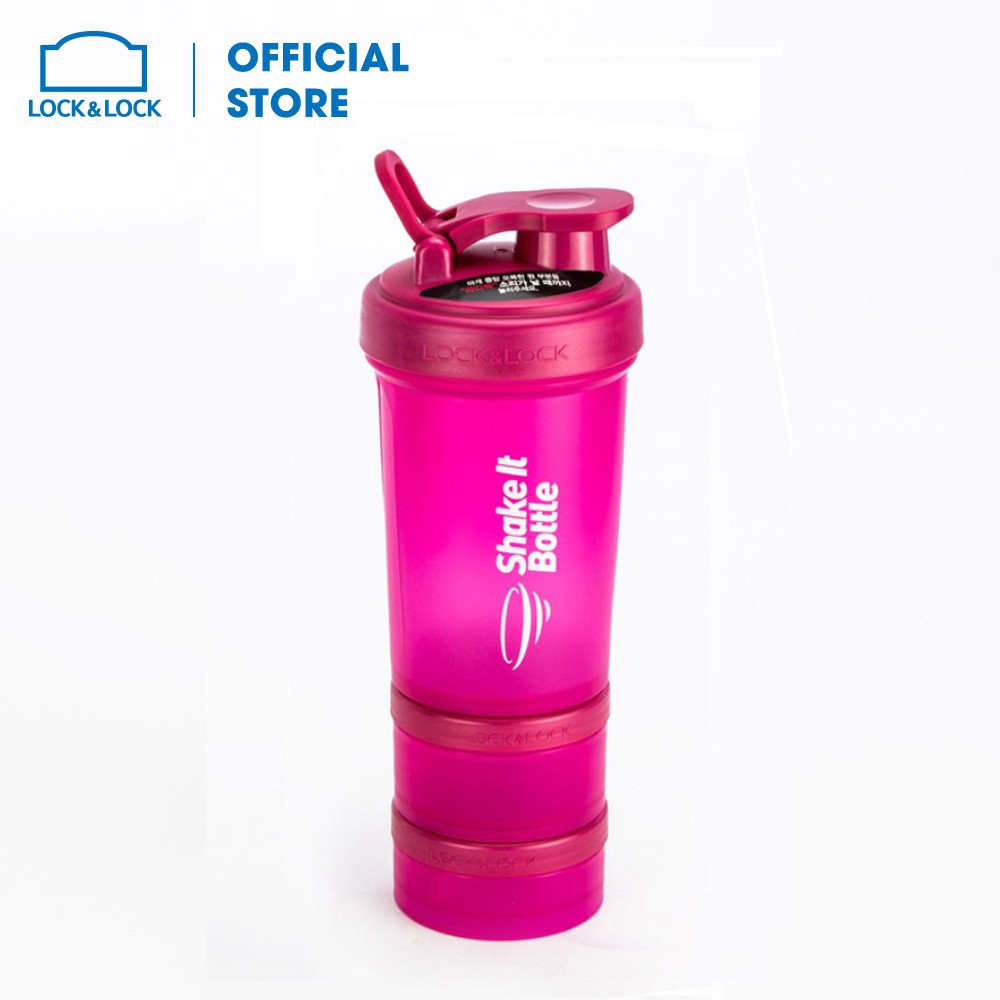 [Mã LIFEHL25 giảm 10% đơn 350K] Bình lắc SHAKE IT Lock&amp;Lock 600ml Màu hồng HAP945PIK