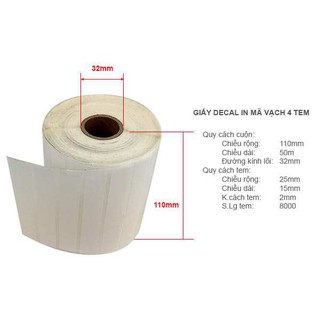 Giấy in mã vạch 3 tem