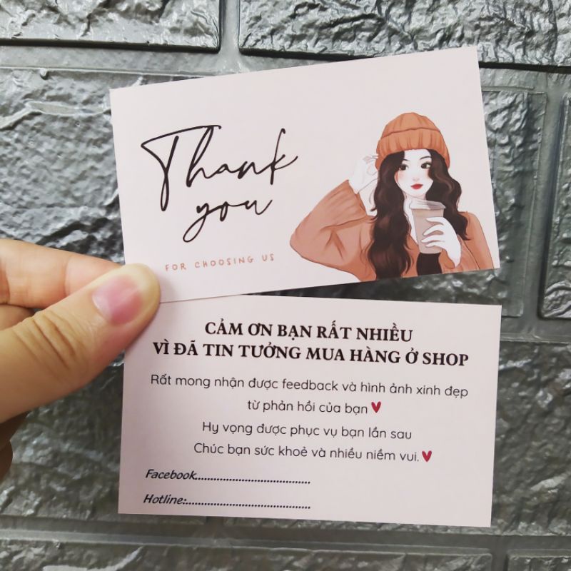 Thiệp cảm ơn/ Card Thank You/ Card visit/ Name card 9x5,4cm RẺ - ĐẸP