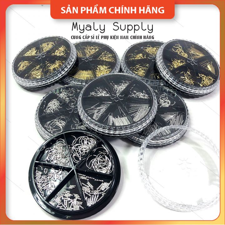 Charm Kim Loại Nail Phụ Kiện Kim Loại Set 6
