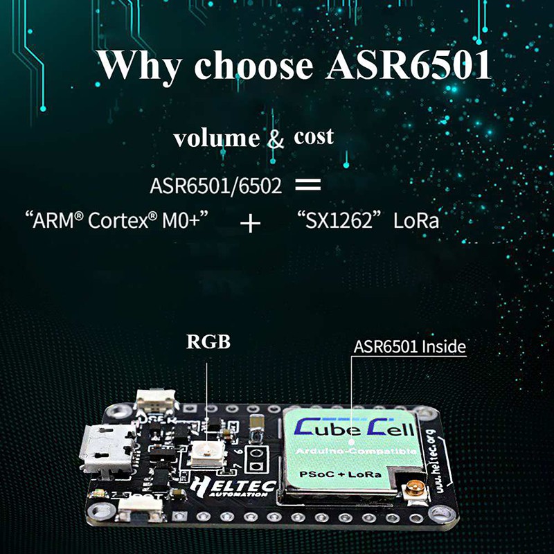 1 Mô Đun Cảm Biến Phát Triển ASR6501 SX1262 ASR650x Wifi 868MHZ 915MHZ 433MHZ Cho Arduino LoRa Node