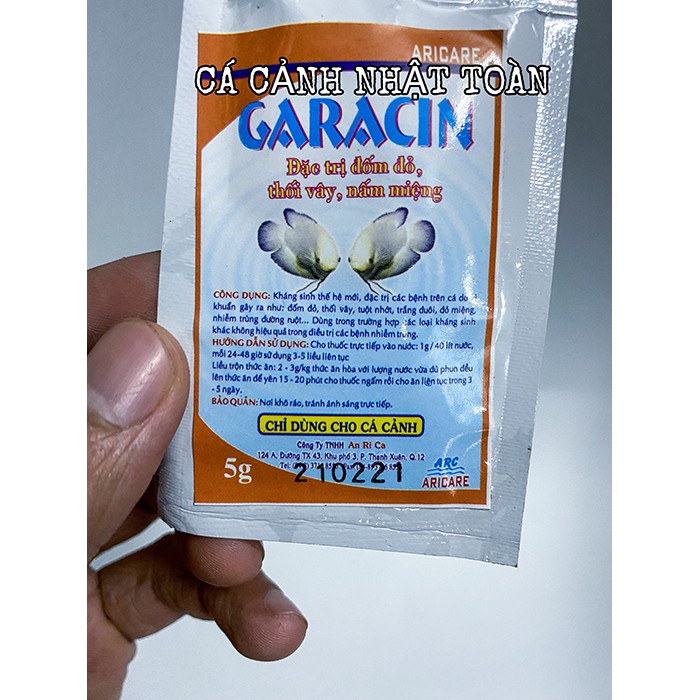 GARACIN ARC ĐỐM ĐỎ THỐI VÂY NẤM MIỆNG CHO CÁ CẢNH GÓI 5G