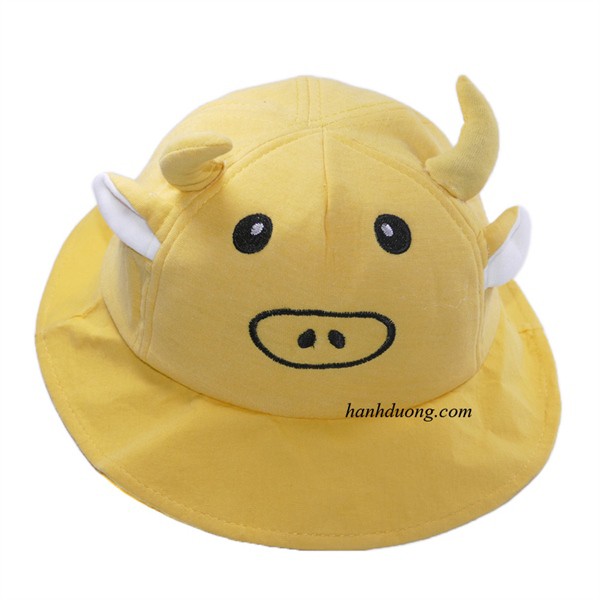 Mũ tai bèo trẻ em dành cho bé từ 2 đến 4 tuổi vòng đầu 52cm thiết kế hình dáng con trâu độc đáo, ngộ nghĩnh