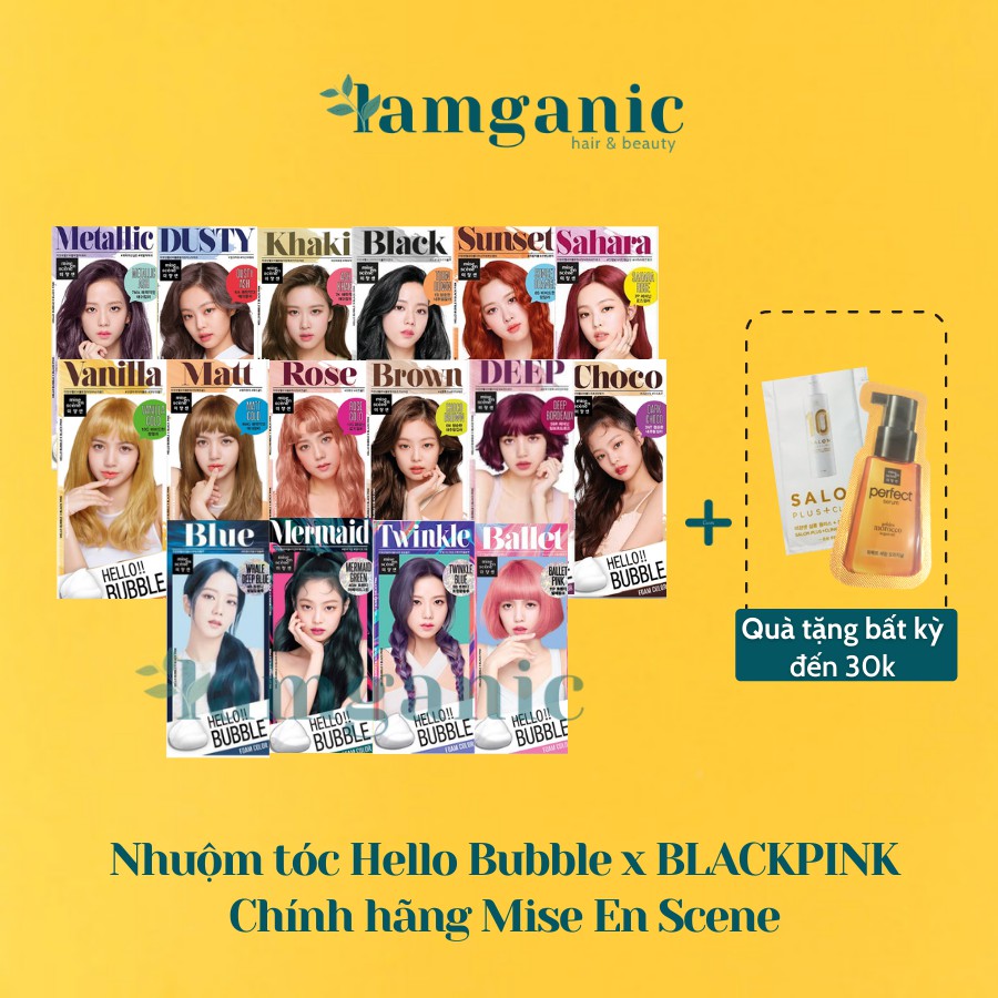 Thuốc Nhuộm Tóc Hello Bubble Foam x BLACKPINK - Chính hãng Mise En Scene mẫu BlackPink - 16 màu