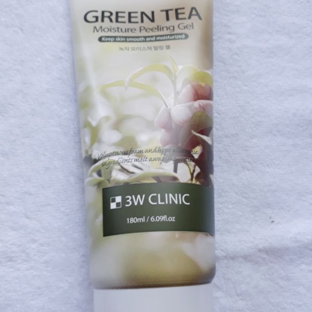 GEL TẨY TẾ BÀO CHẾT TRÀ XANH 3W CLINIC GREEN TEA MOISTURE PEELING GEL 180ml