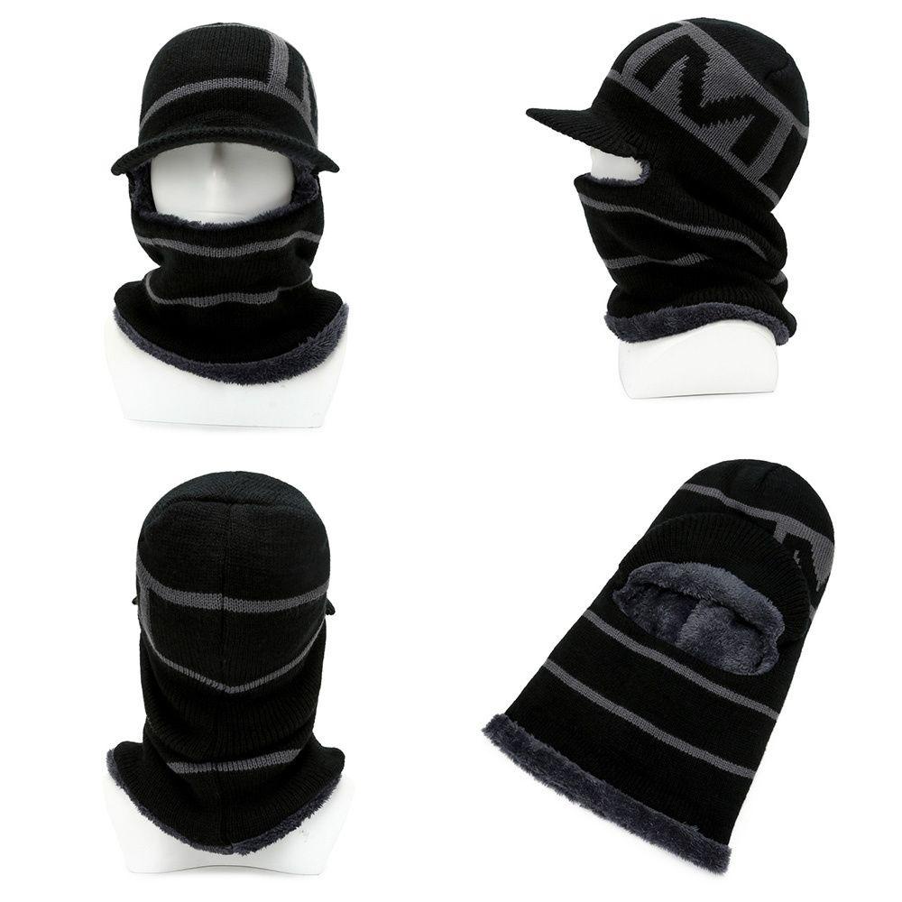 Bộ Mũ Beanie Dệt Kim Kèm Khăn Choàng Giữ Ấm Mùa Đông