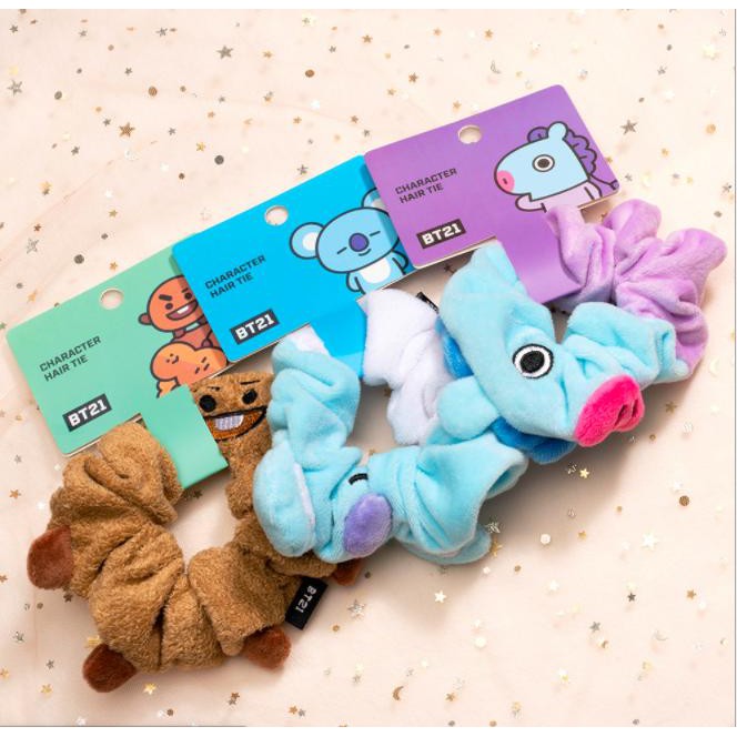 Dây cột tóc vải Scrunchies hình nhân vật BangtaN cooky tata chimmy mang shooky koya
