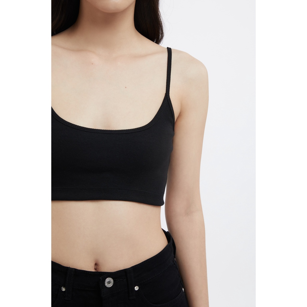 TheBlueTshirt - Áo Hai Dây Nữ Màu Đen - The Eyeconic Rib Bra - Black