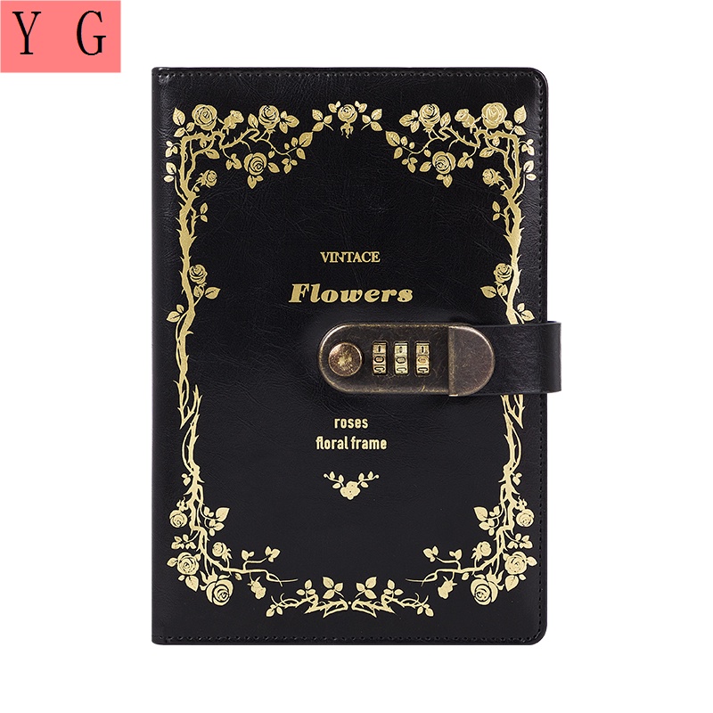 Sổ Tay Ghi Chú Có Khóa Mật Khẩu Thiết Kế Đơn Giản Phong Cách Retro Cho Học Sinh
