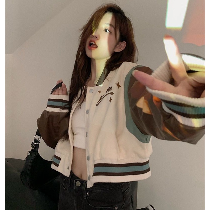 Áo Khoác Bóng Chày Dáng Rộng Thời Trang Mùa Thu Cho Nữ