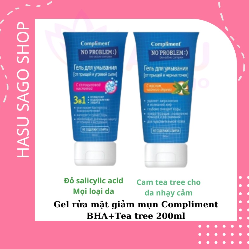 Sữa rửa mặt NO PROBLEM Compliment chứa Salicylic Acid, Tea Tree 200ml