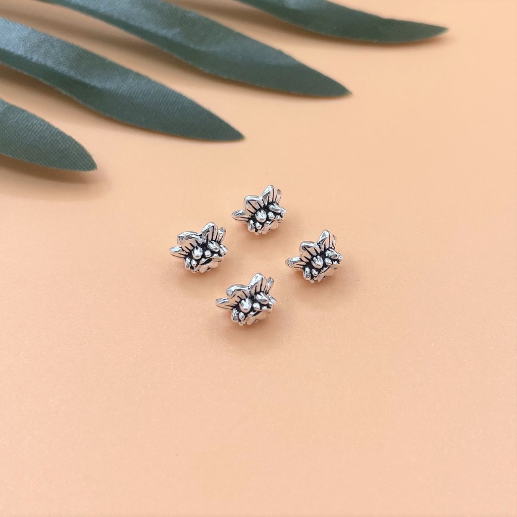 Charm ốp hoa sen 2 đầu lớn nhỏ - Charm Bạc 925 - Mã CA051