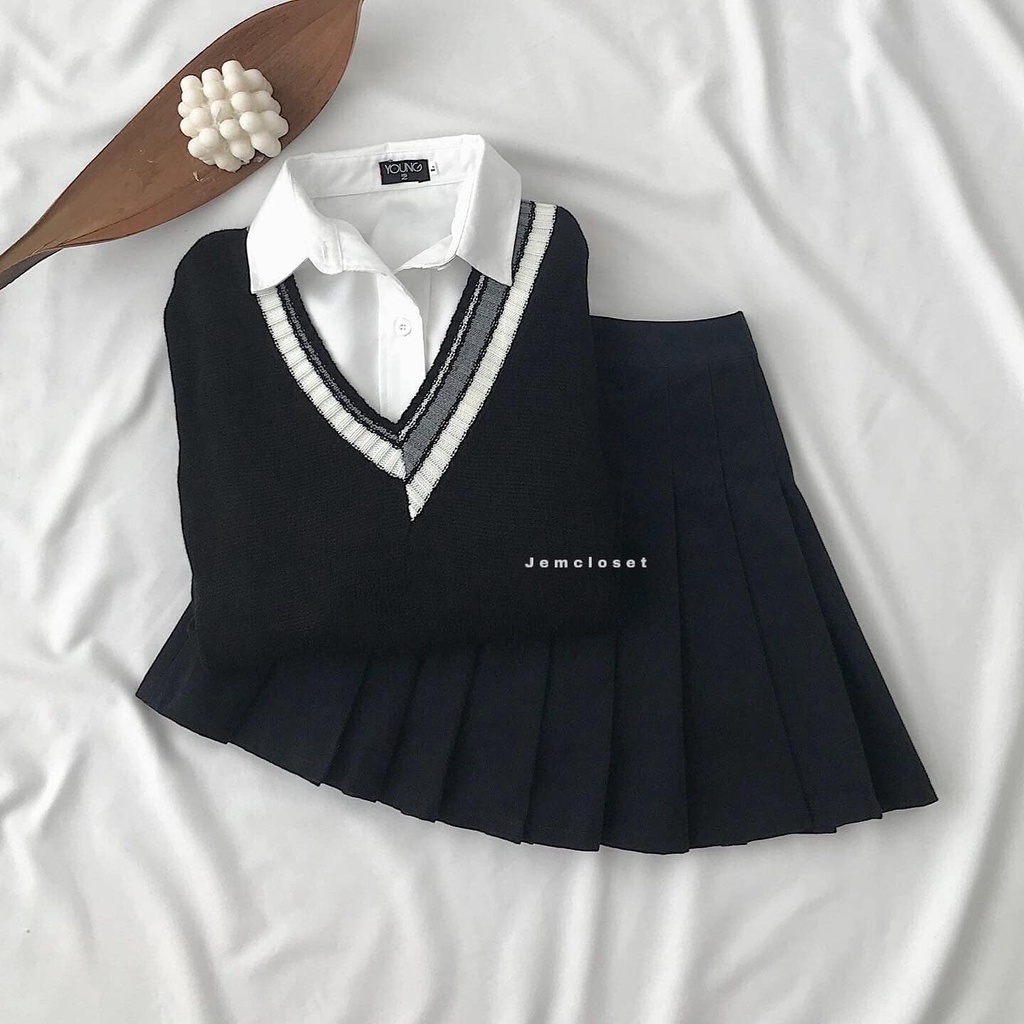 Áo Ghile Len Ulzzang Nữ JEMCLOSET Zami Cổ Tim From Rộng Oversize Phong Cách Hàn Quốc Trẻ Trung Năng Động Dễ Mix Đồ 10239 | BigBuy360 - bigbuy360.vn