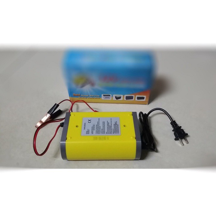 [Mã LIFE1404ALL50K giảm 10% đơn 200K] Bộ sạc bình ắc quy tự ngắt 12V 3Ah-20Ah sạc acquy xe máy, xe hơi có đèn led