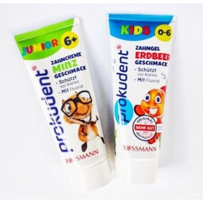 Kem đánh răng nuốt được cho bé 0-6 tuổi Prokudent Đức, kem đánh răng trẻ em - Shop Viloet