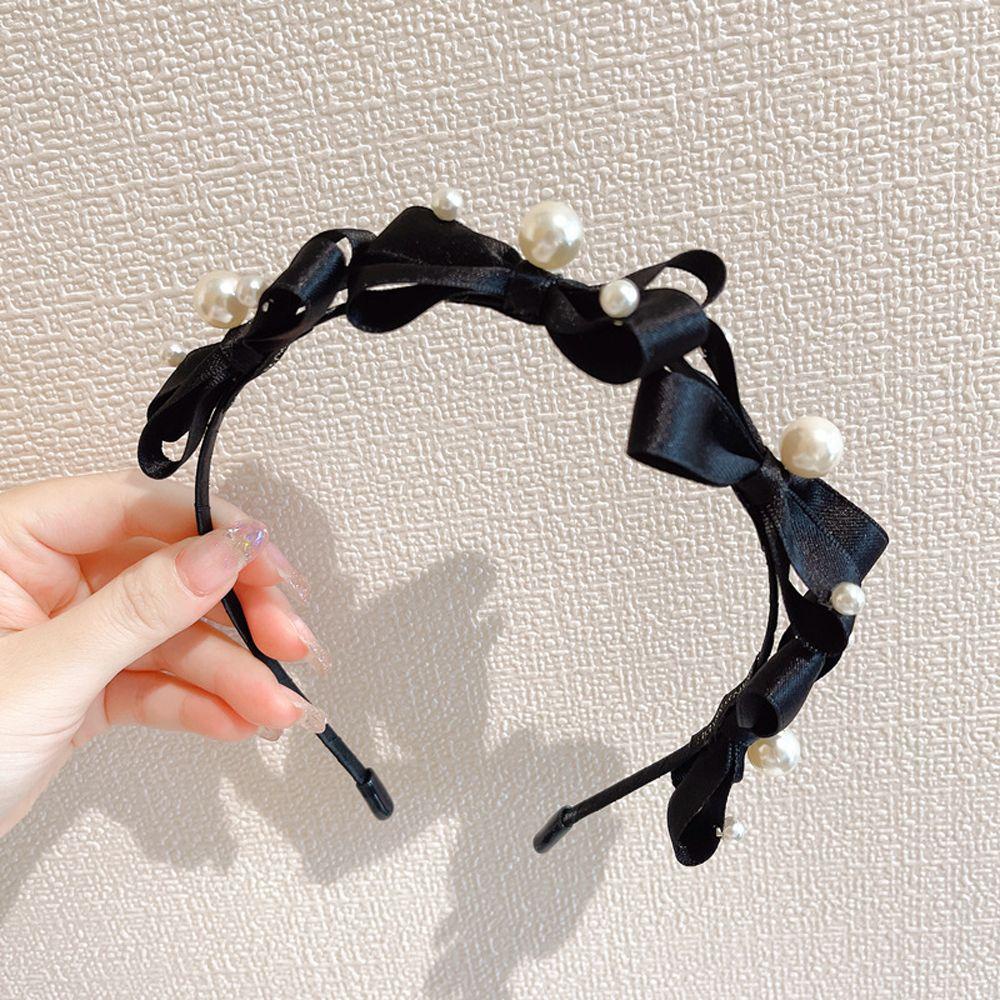 IVORY Băng Đô Cài Tóc Đính Nơ Phong Cách Vintage Thanh Lịch Cho Nữ