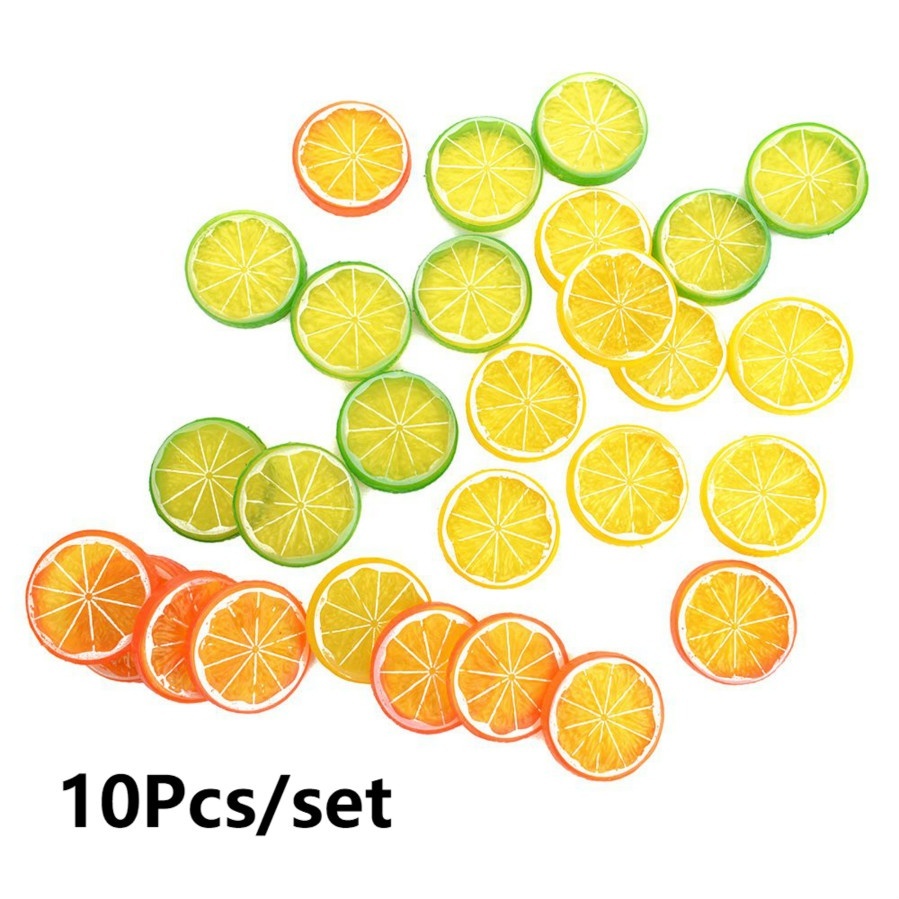Set 10 Phụ Kiện Hình Lát Cam Trong Suốt Trang Trí Điện Thoại