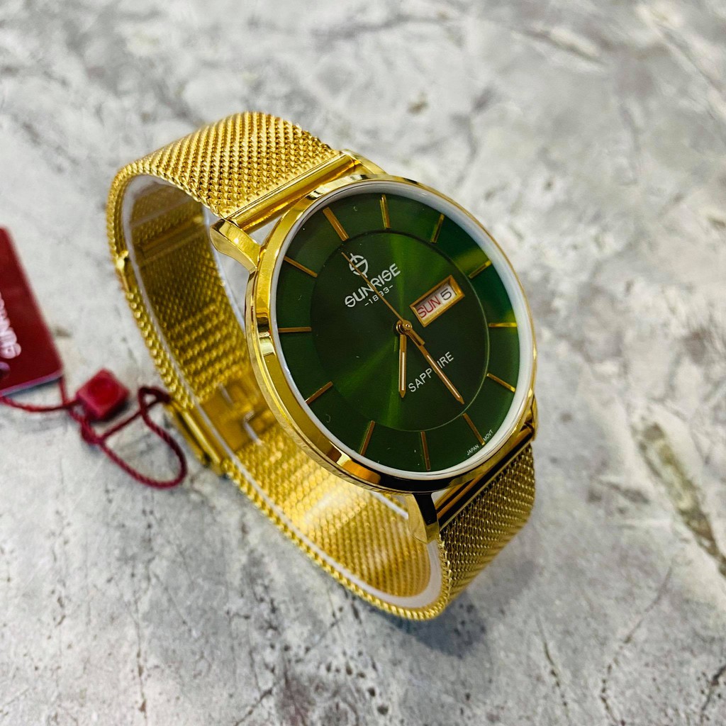 Đồng hồ Sunrise Nam chính hãng Nhật Bản M1237SA.G.XL - kính saphire chống trầy - Bảo