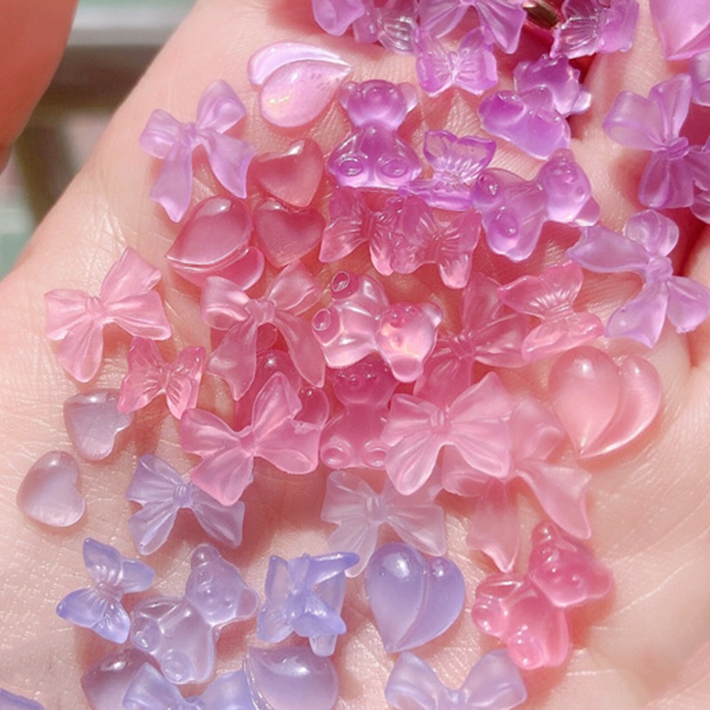 1 Hộp Phụ Kiện Trang Trí Móng Tay 3D Bằng Nhựa Resin Màu Sắc Sống Động Dễ Phối Đồ Dành Cho Nữ