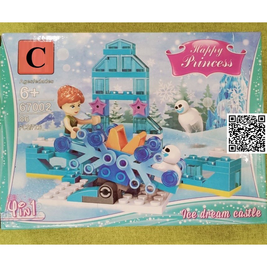 430 Bộ 4 nhân vật LEGO CÔNG CHÚA ELSA NỮ HOÀNG BĂNG GIÁ DISNEY BỘ LẮP RÁP LÂU ĐÀI TUYẾT