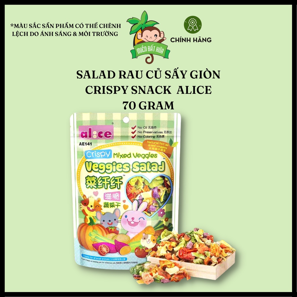 Ăn dặm thỏ bọ - Salad rau củ sấy giòn & viên nén chính hãng Alice dành cho hamster, thỏ, bọ, chinchilla, rat,...