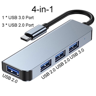 Bộ Hub thiết bị cổng cáp chia chuyển đổi đa năng USB / typec C 4 trong 1  sang USB 3.0/2.0 tốc độ cao