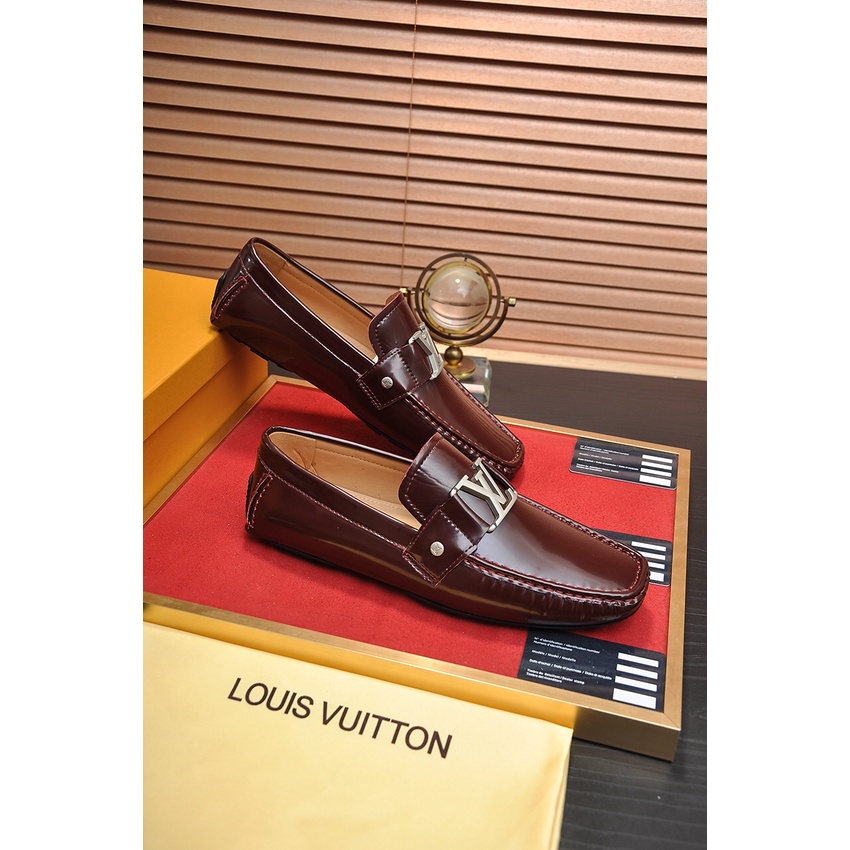 Giày lười nam da thật cao cấp Louis vuitton LV thiết kế sang trọng và trẻ trung