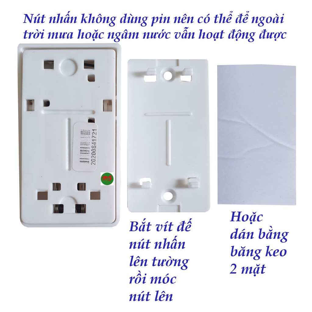 Chuông cửa không dây chống nước CÓ HIỂN THỊ NHIỆT ĐỘ MÔI TRƯỜNG ATA AT-910 - nút nhấn không pin có thể để ngoài trời