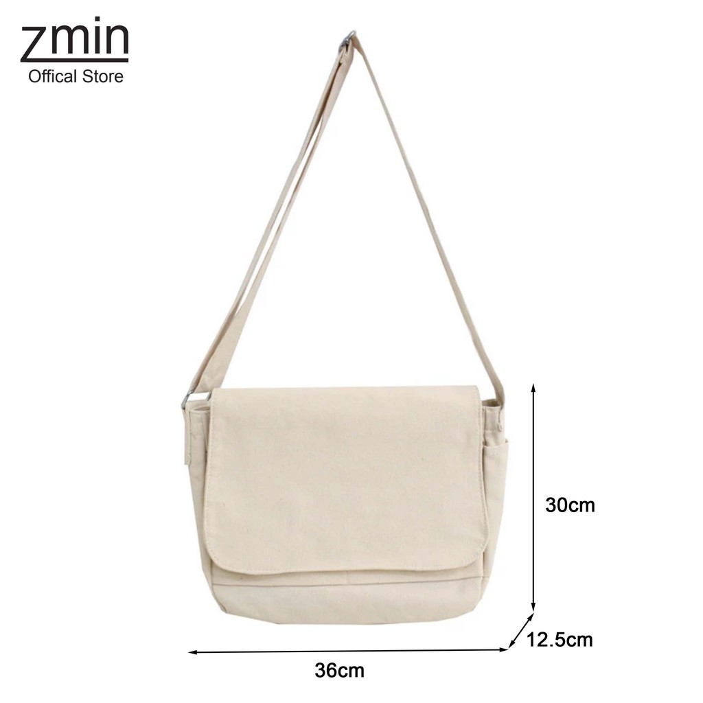 Túi đeo chéo nam nữ thời trang unisex Zmin, chất liệu vải canvas cao cấp mềm mịn - T067