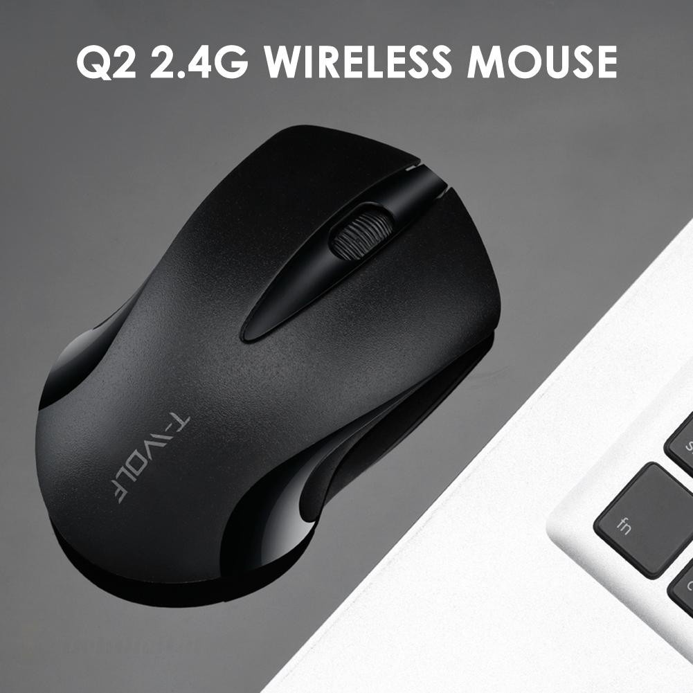 Q2 1200dpi 3 Buttons USB Silent Mouse Computer PC 2.4G Wireless Mute Mice