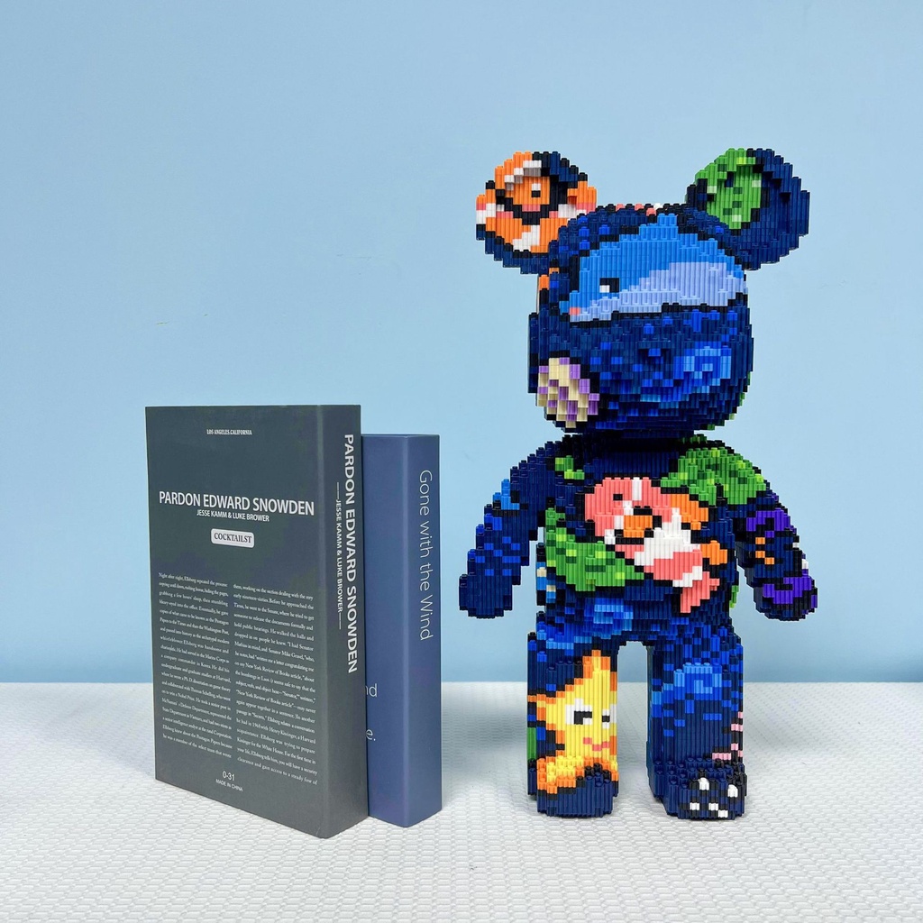 Ghép Hình Bear Brick Đồ Chơi Xếp Hình Gấu 55cm Có Hộc, Có Đèn Nhựa ABS Trang Trí Nhà Cửa, Quà Tặng Sinh Nhật