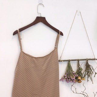 Đầm 2 dây chấm bi